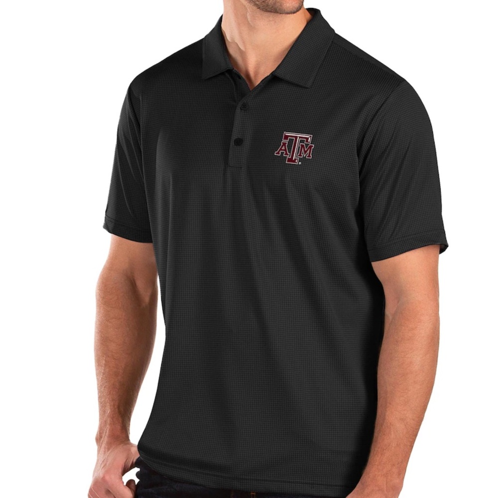Cutter & Buck Black A&M Polo Shirt with Logo - Men’s - Aggie gameday